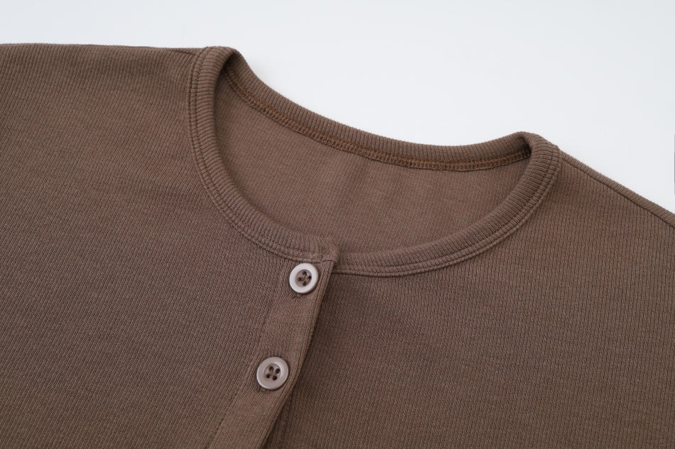 Brown Ribbed Patch Sleeve Set - Image 4