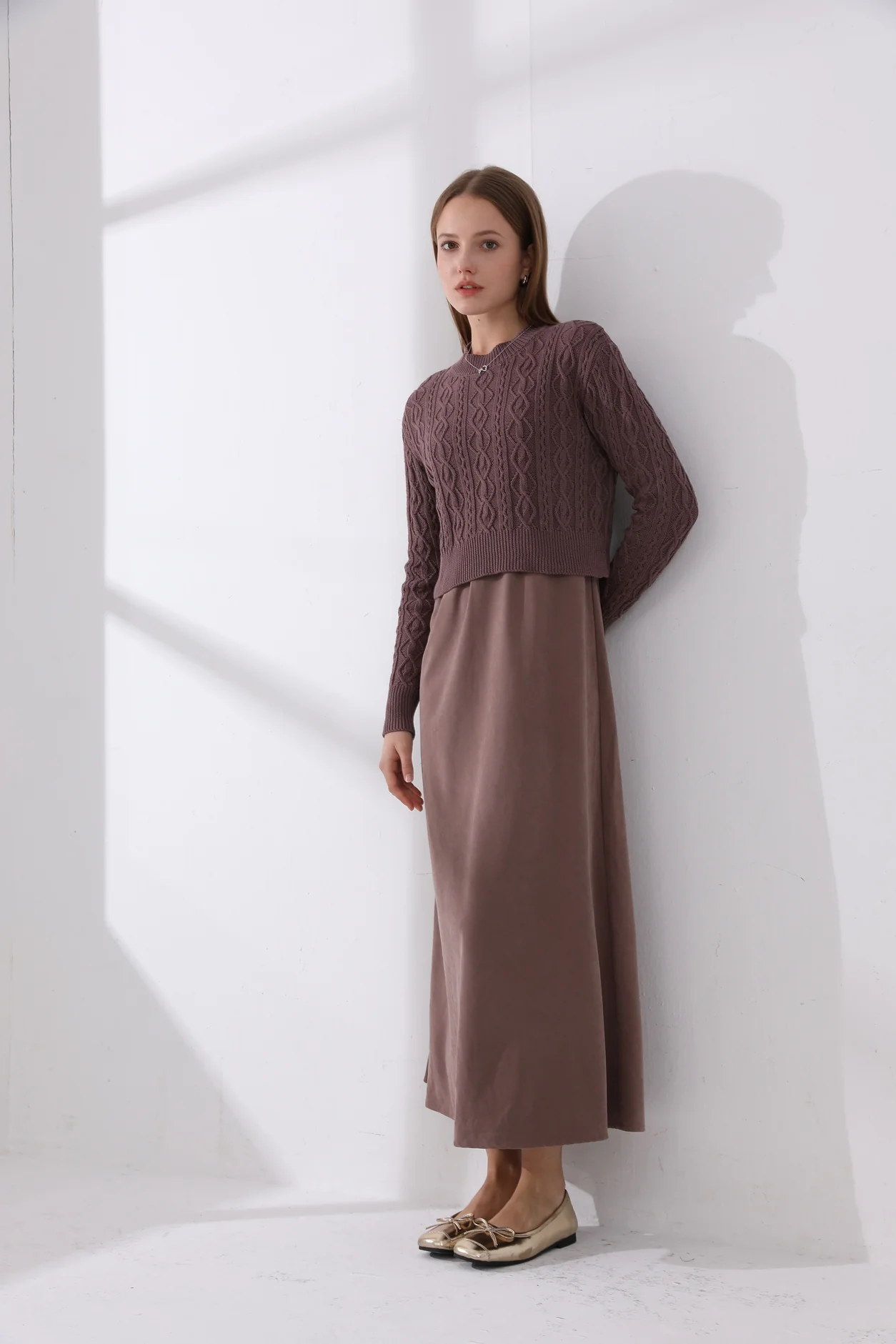 Cableknit Top & Cupro Jumper - Image 6