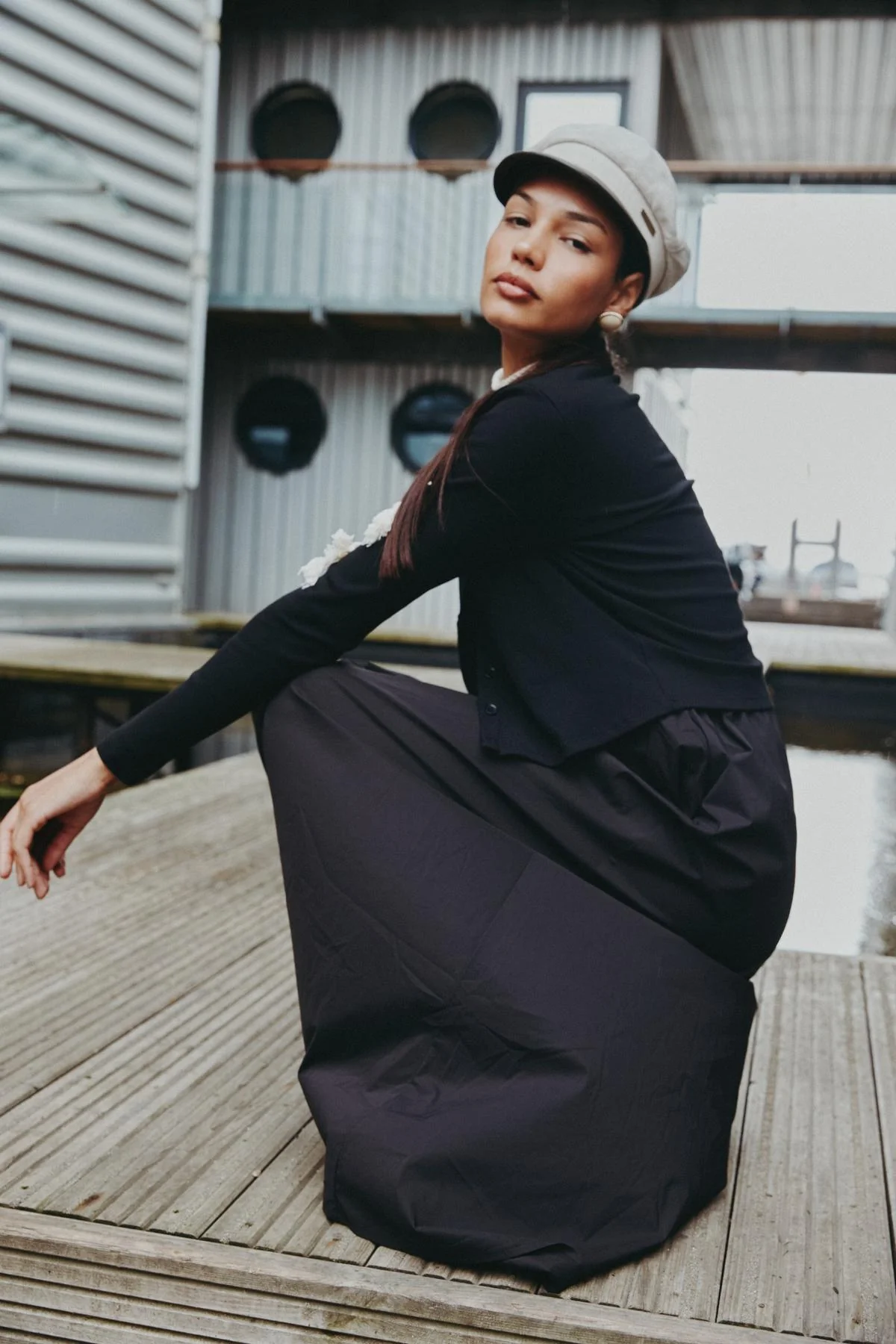 Circle Maxi Dress Black - Image 7