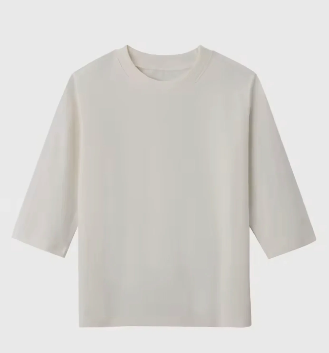 Girls Beige T-Shirt 3/4 Sleeves With NO Logo - Atelier Collection
