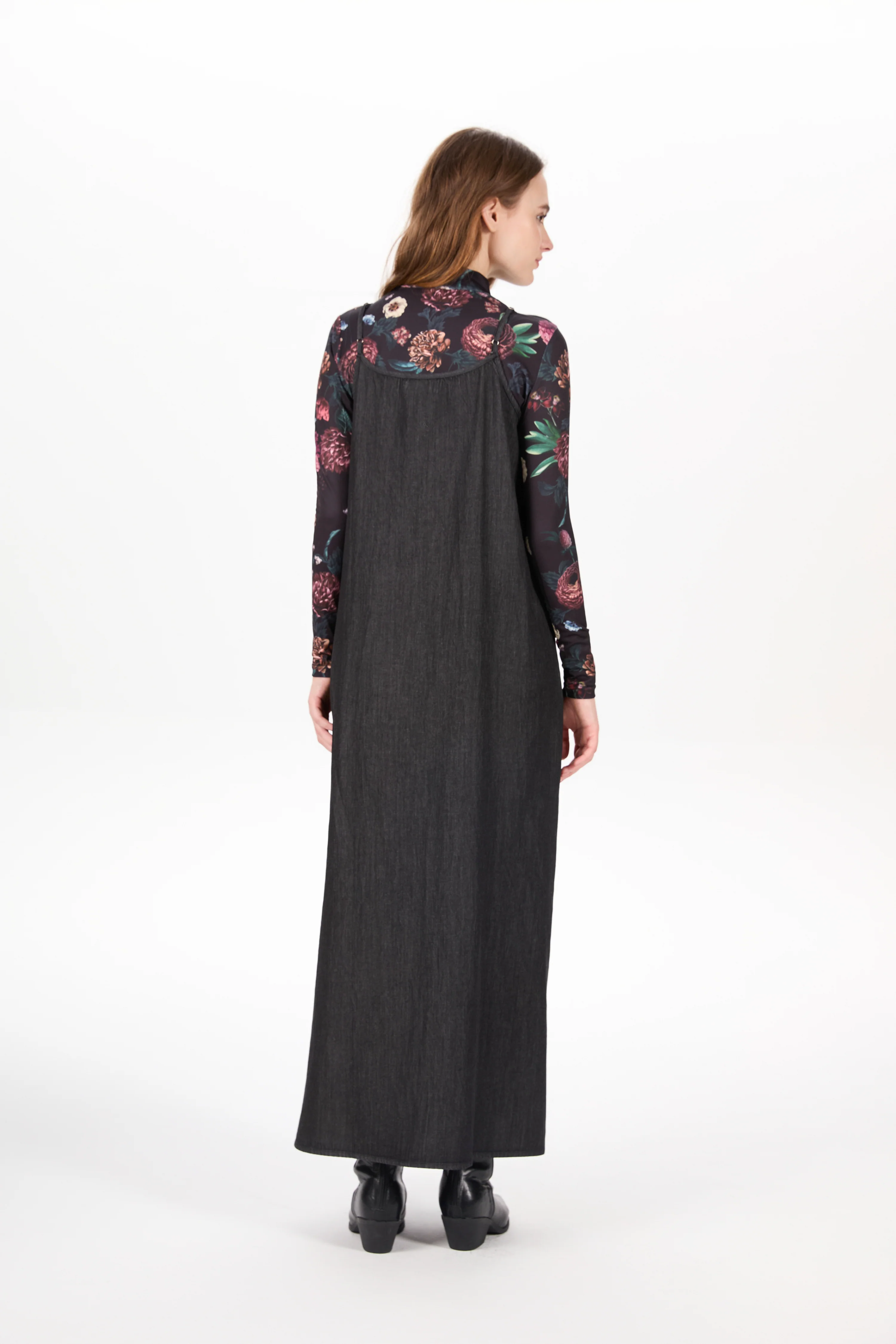 Black Denim Jumper Shirt Set - Image 2