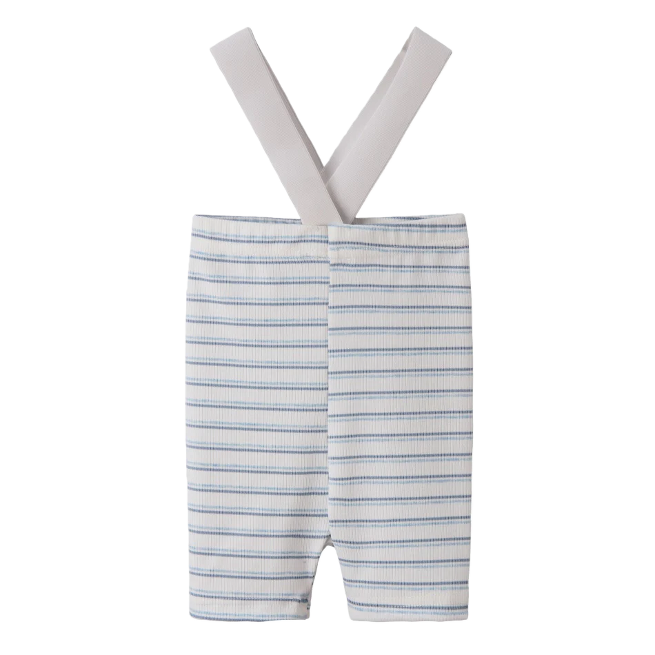 Suspender Romper - Pinstripe Denim Collection